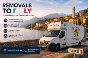 Removals to Italy from Ireland with Get Cracking moving truck