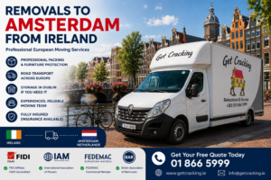 Removals to Amsterdam from Ireland with Get Cracking moving truck