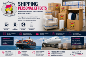Shipping personal effects from Ireland by sea and air freight