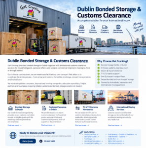 Dublin bonded storage and customs clearance by Get Cracking