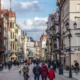 Old town street in Toruń, Poland